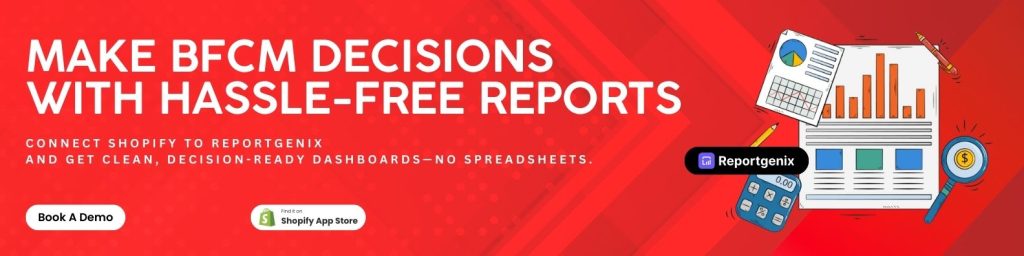 BFCM performance scorecard template showing Shopify Black Friday Cyber Monday revenue, conversion rates, and customer acquisition analysis